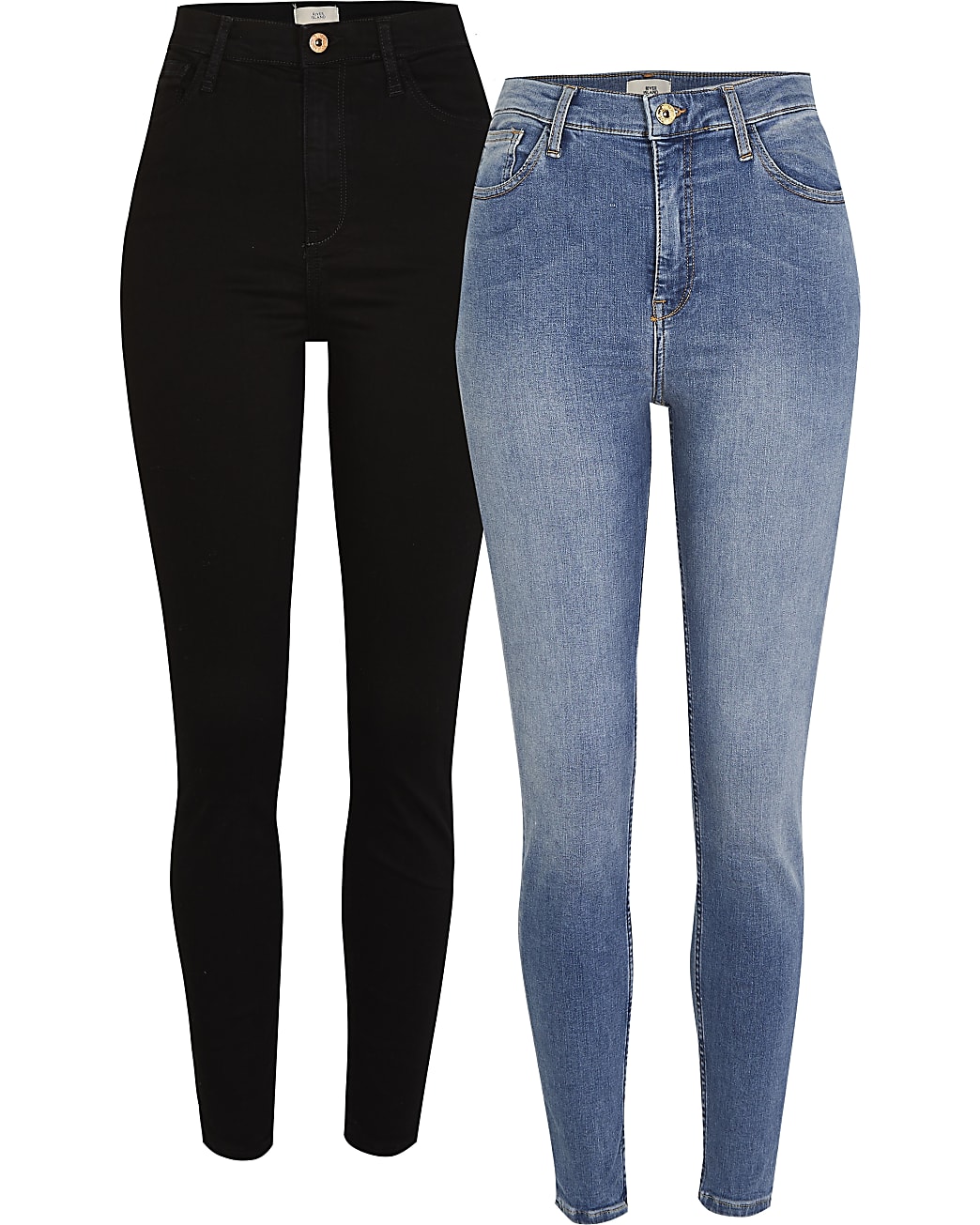 Black high waisted skinny jeans multipack