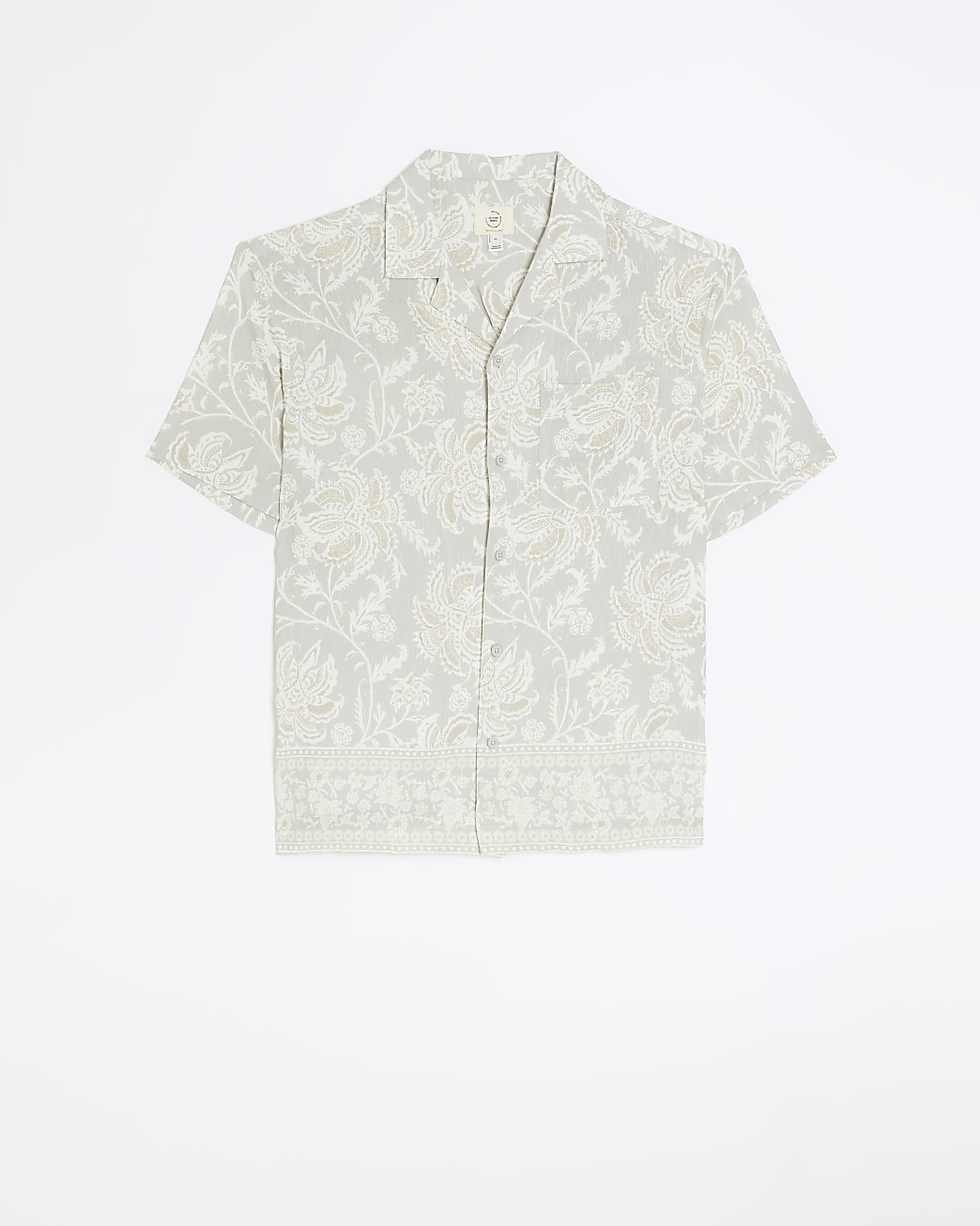 Ecru regular fit paisley print shirt