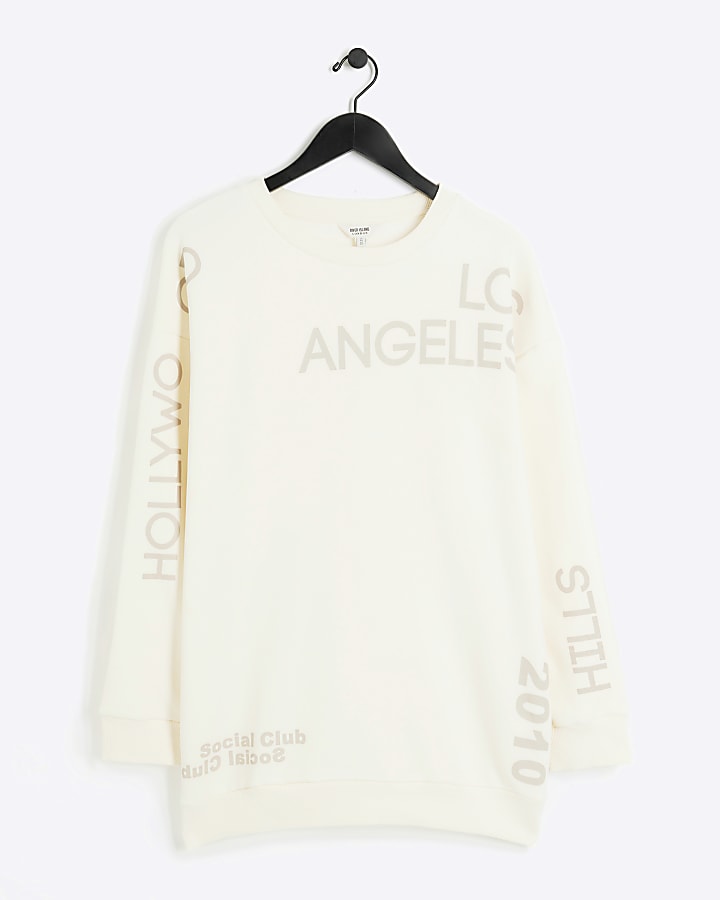 Beige Los Angeles graphic sweatshirt