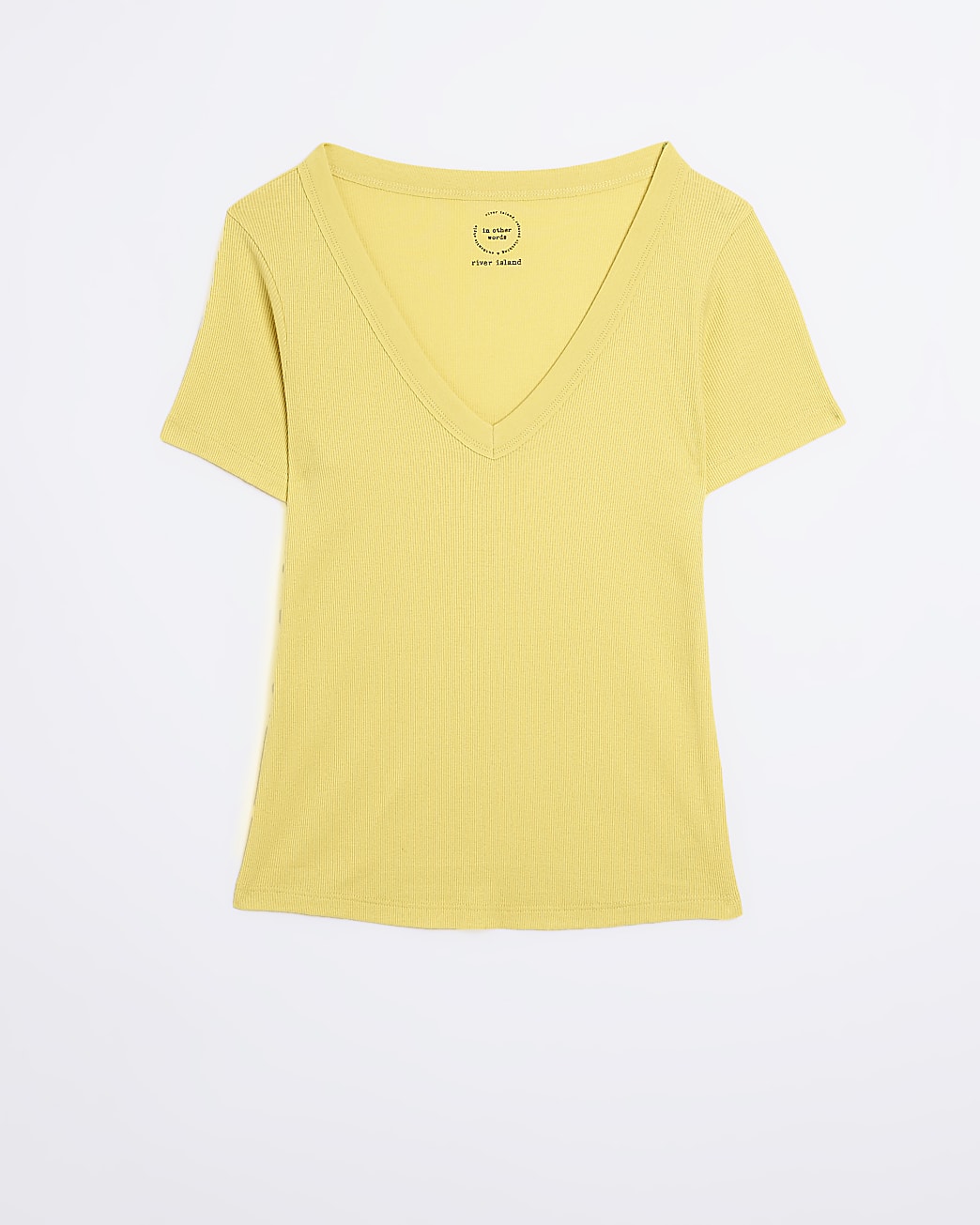 Yellow v-neck short sleeve t-shirt