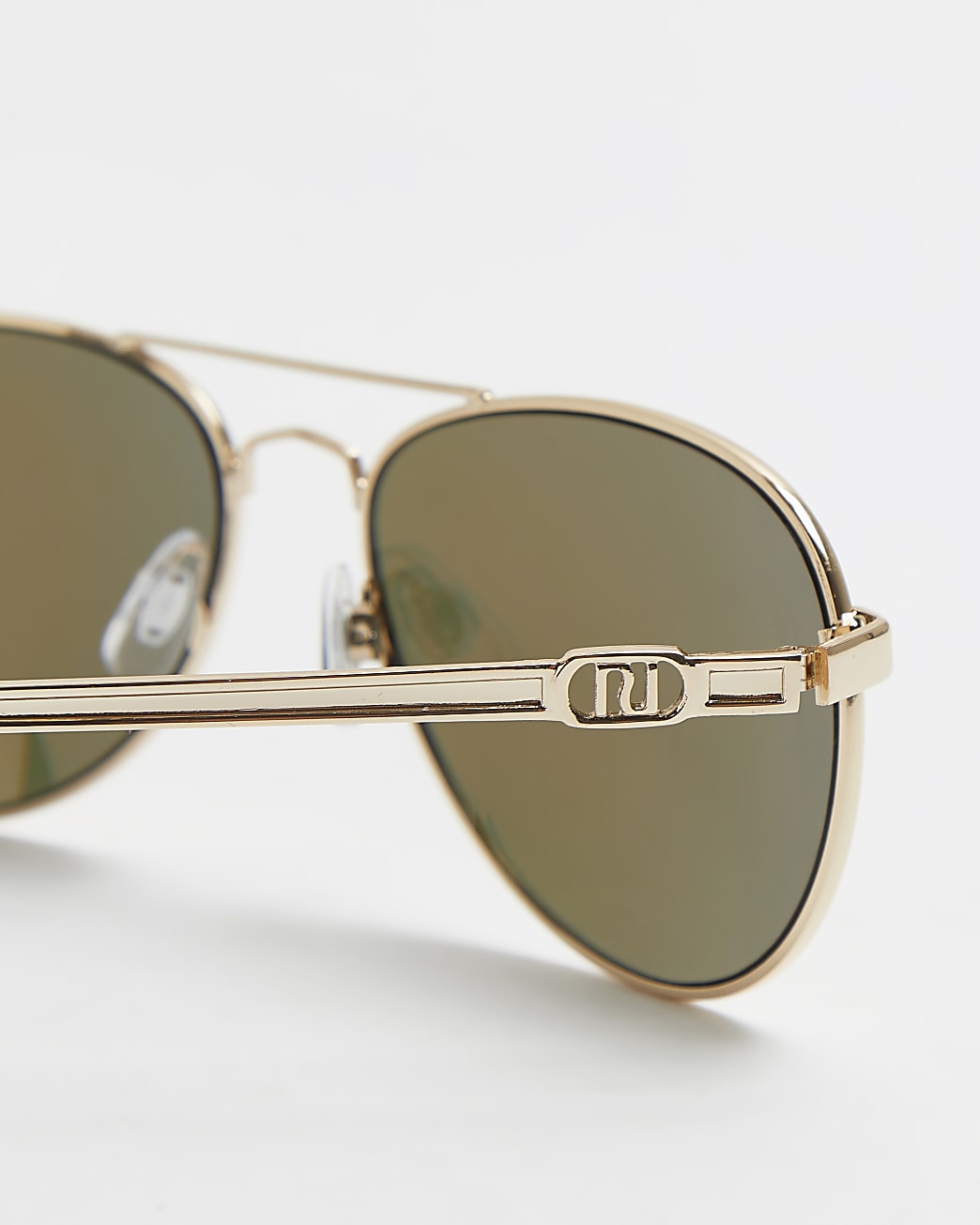 Orange mirrored aviator sunglasses