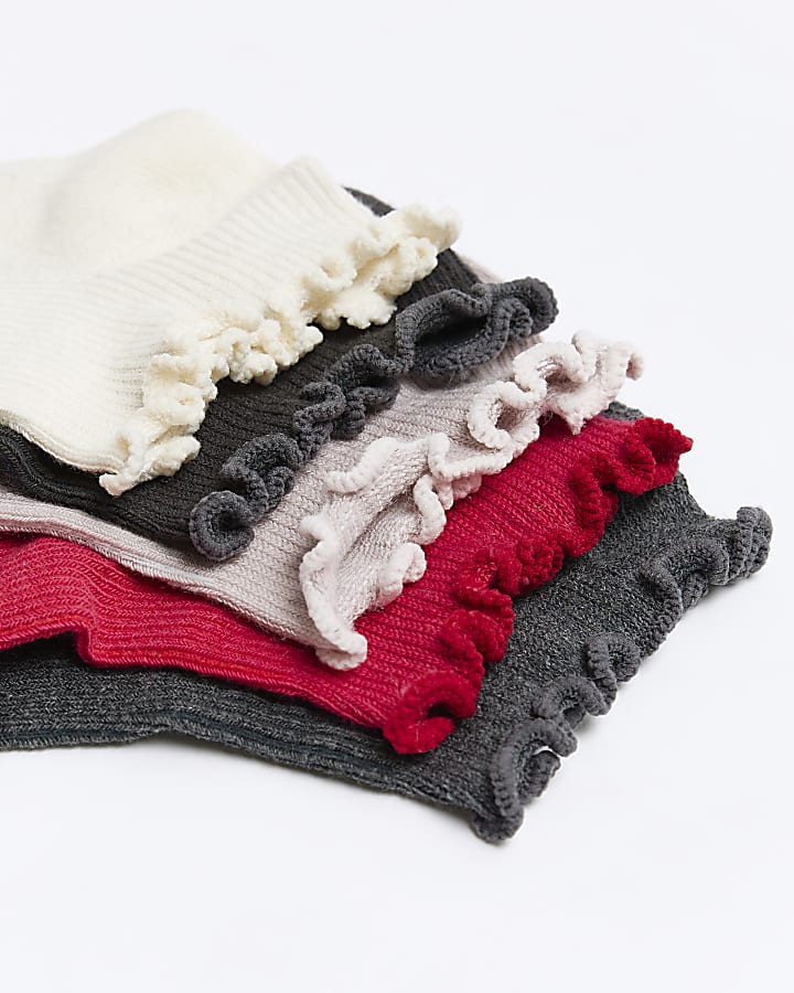 Purple frill trainer socks multipack