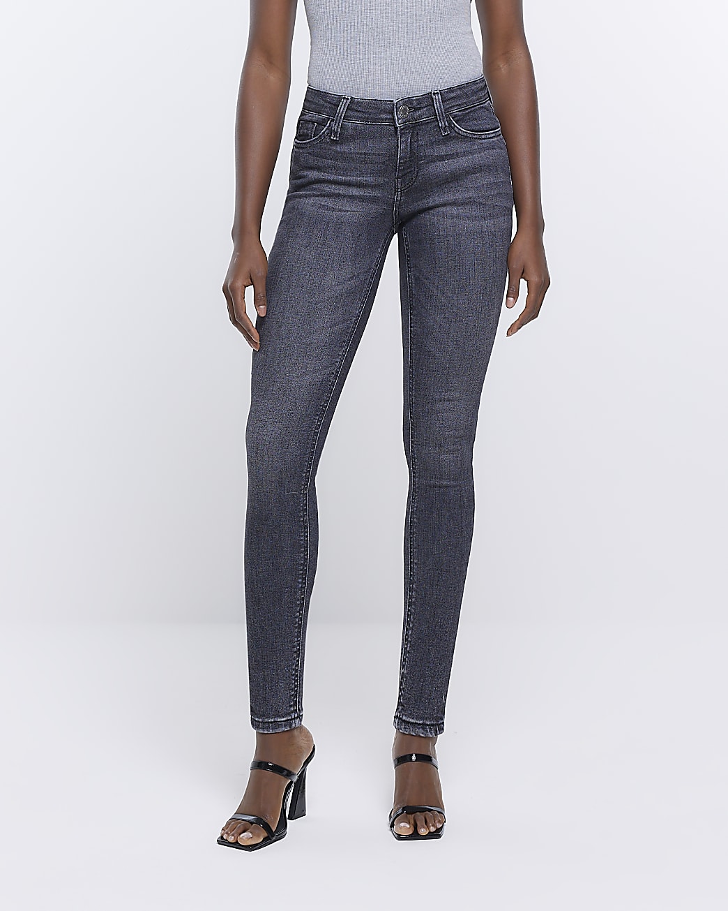 Black low rise skinny jeans