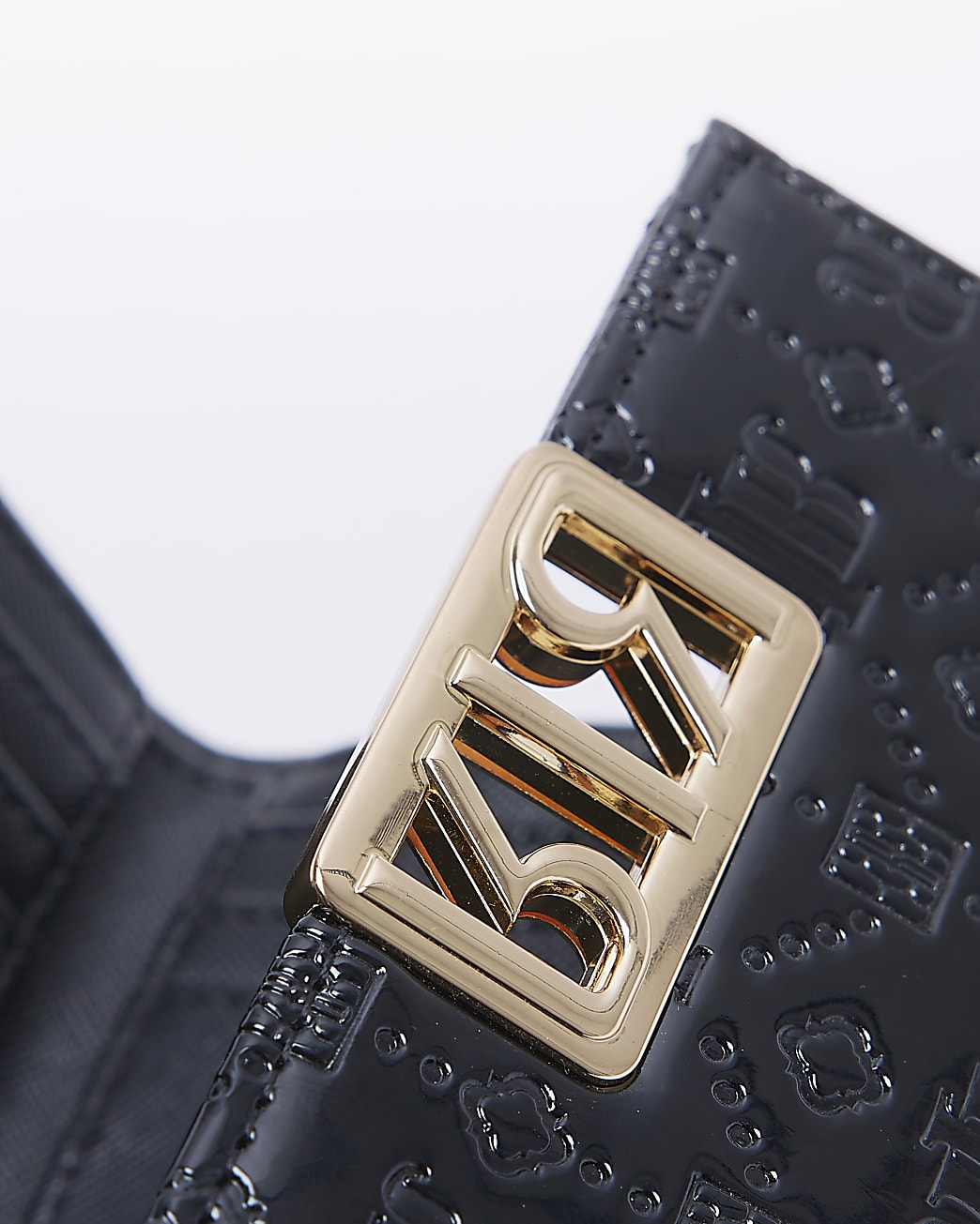 Black RI monogram fold over purse