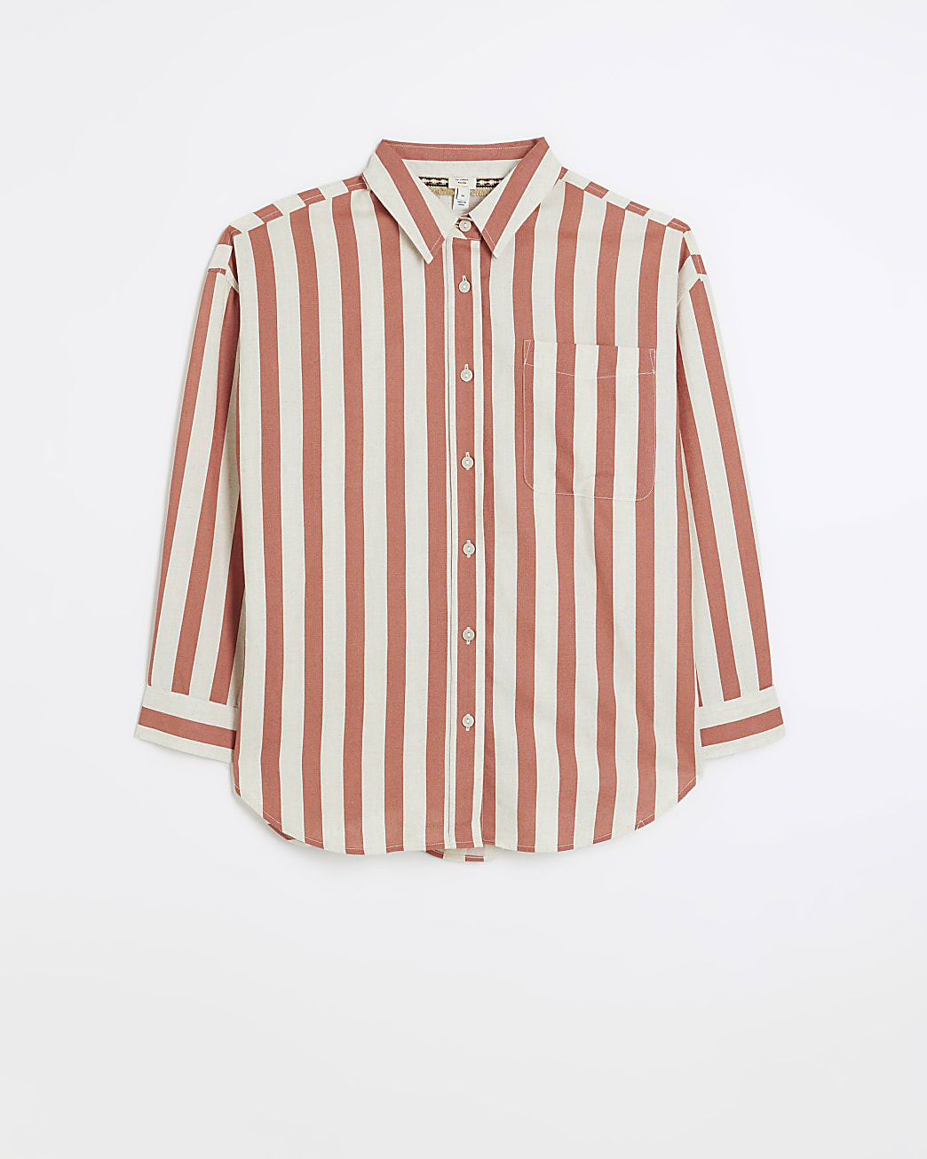 Red striped shirt with linen blend