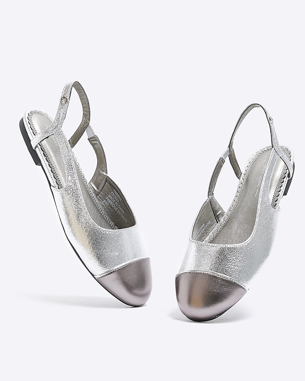 Silver slingback ballerina shoes