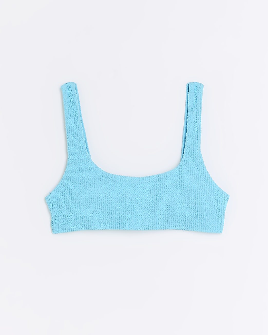 Blue textured cami bikini top