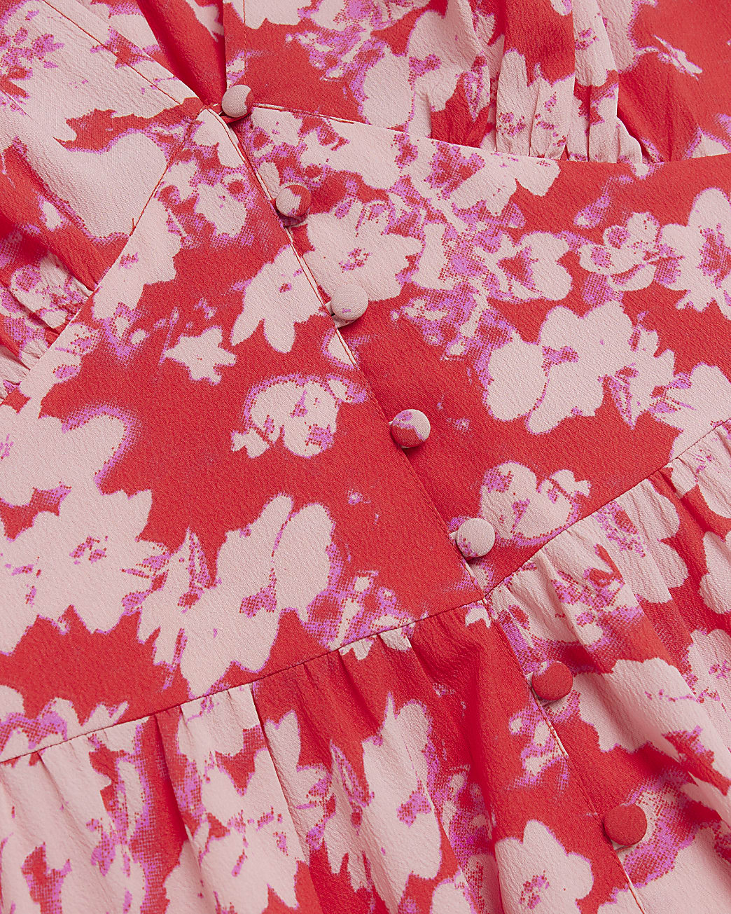 Petite red midi floral dress