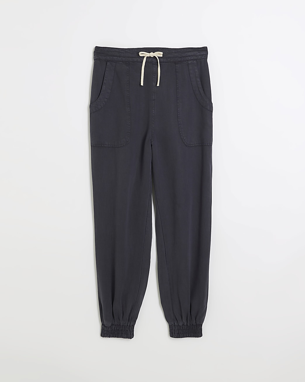 Navy lyocell cuffed joggers