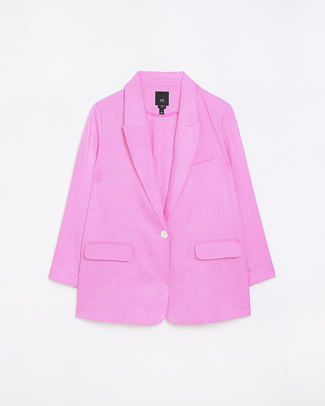 Plus pink long sleeve blazer