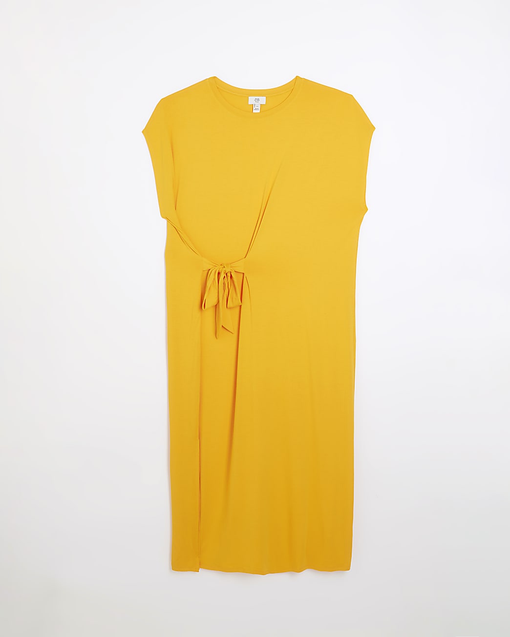 Plus orange tie waist t-shirt midi dress