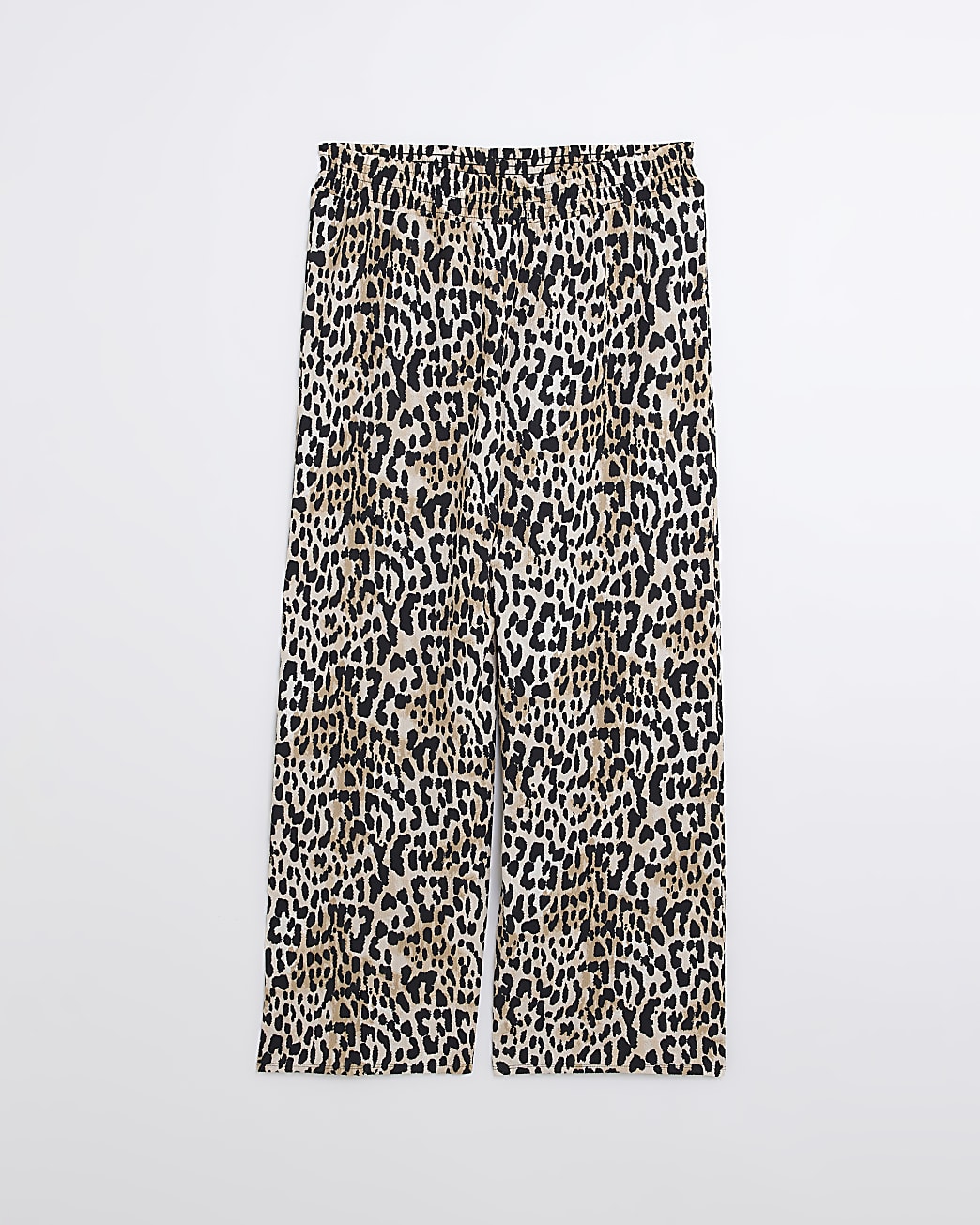 Plus beige animal print flare trousers