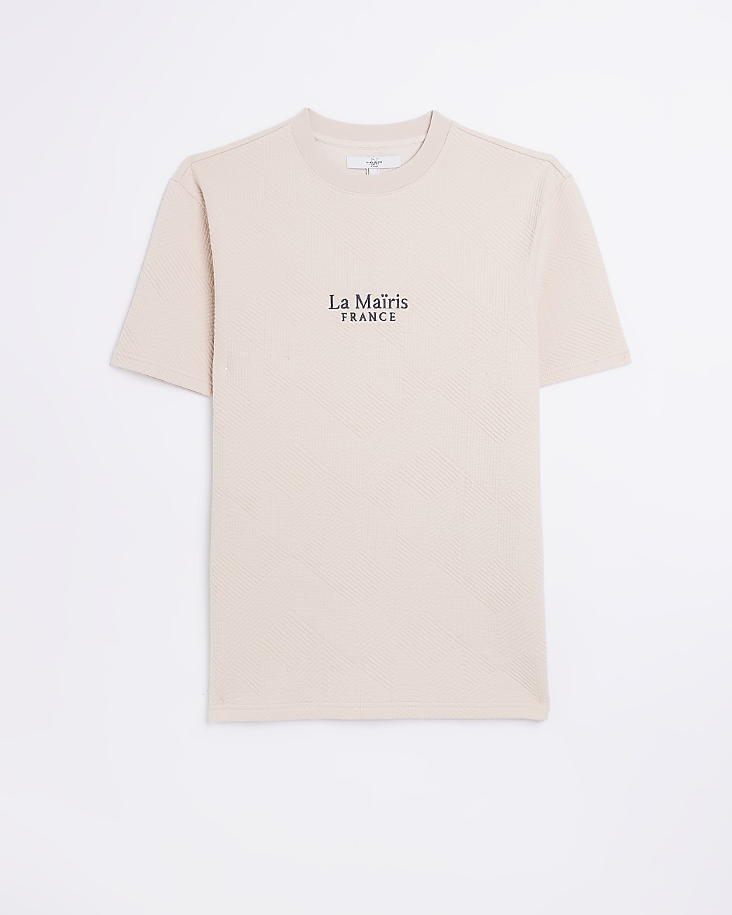 Coral slim fit embroidered quilted t-shirt