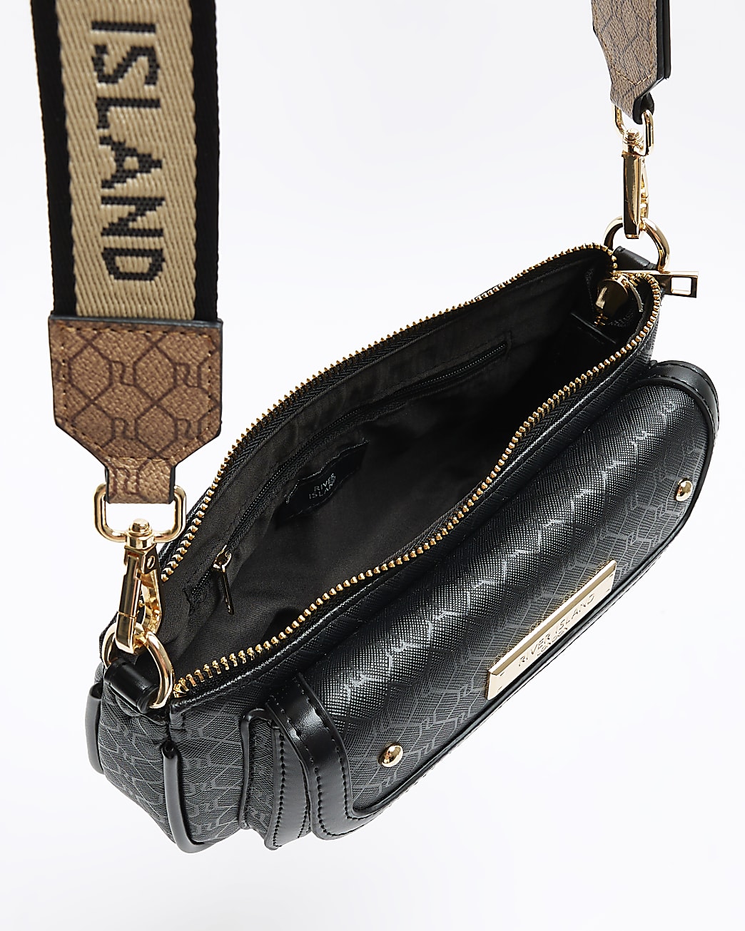 Black monogram pouchette bag
