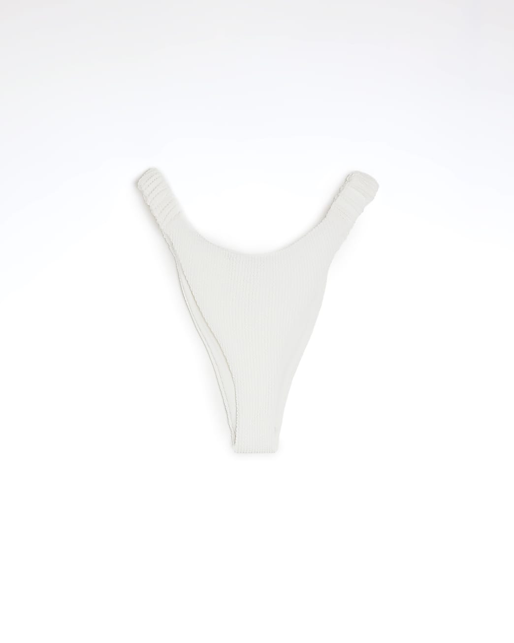White low waist textured bikini bottoms