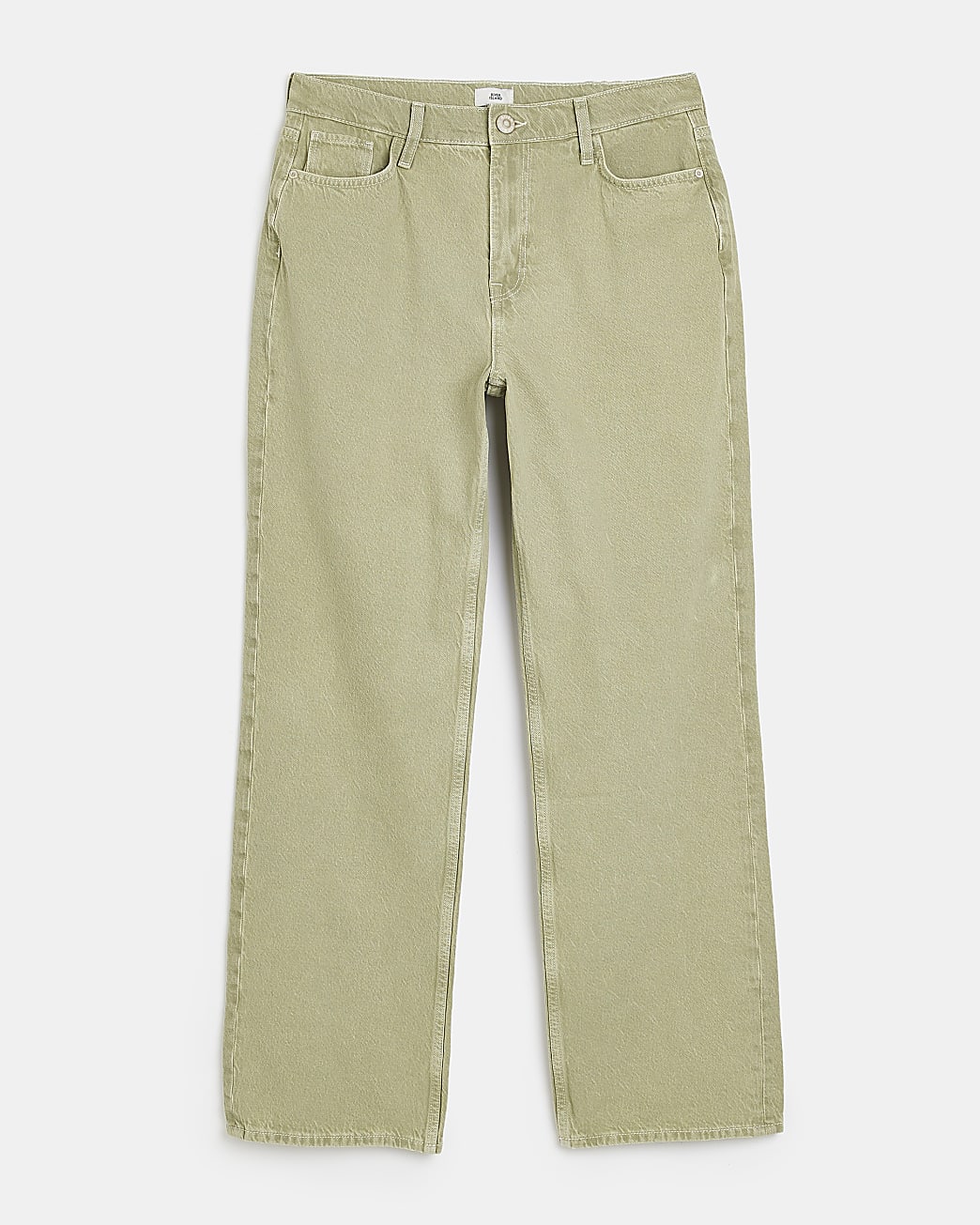 Green straight leg jeans