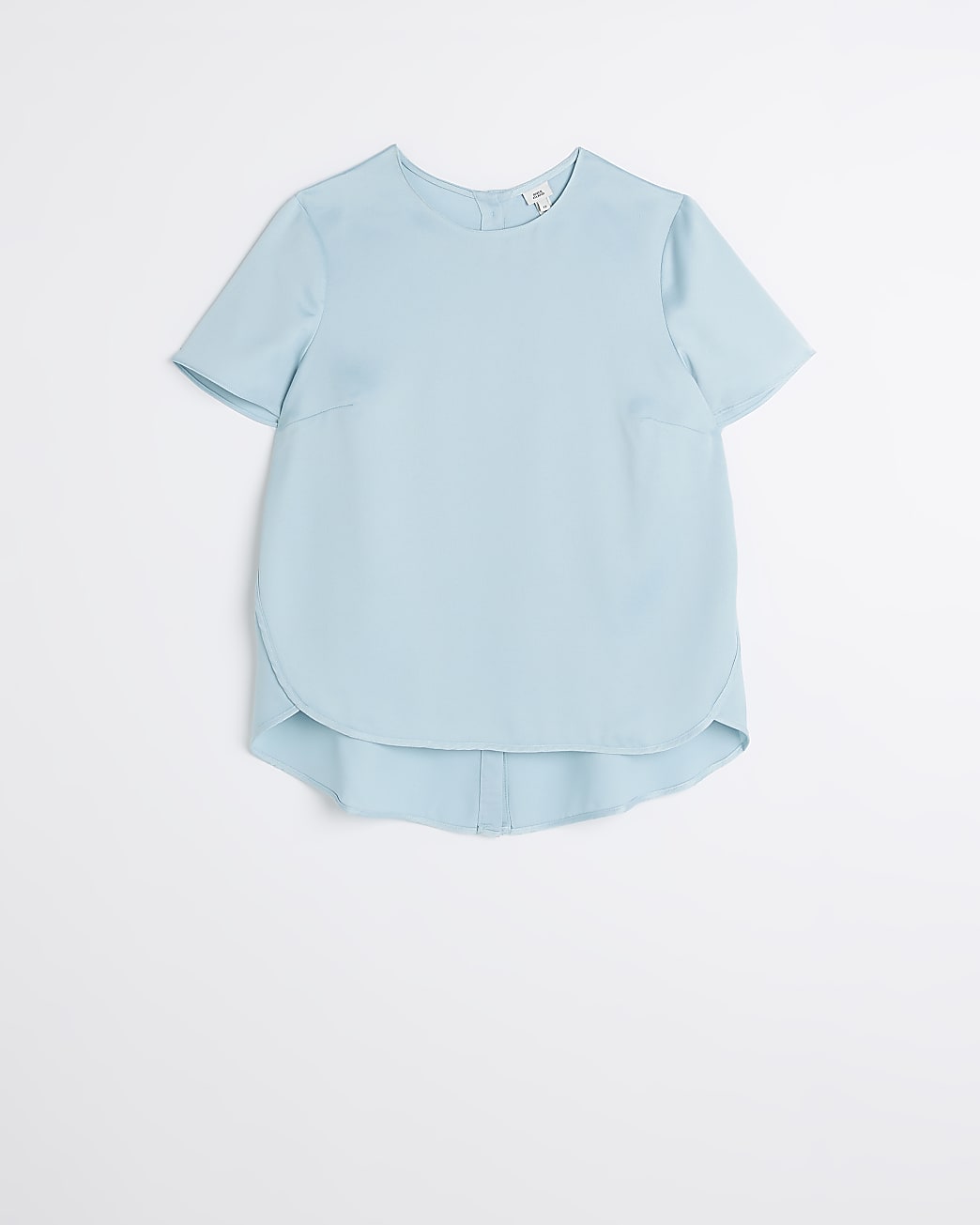 Blue satin short sleeve t-shirt