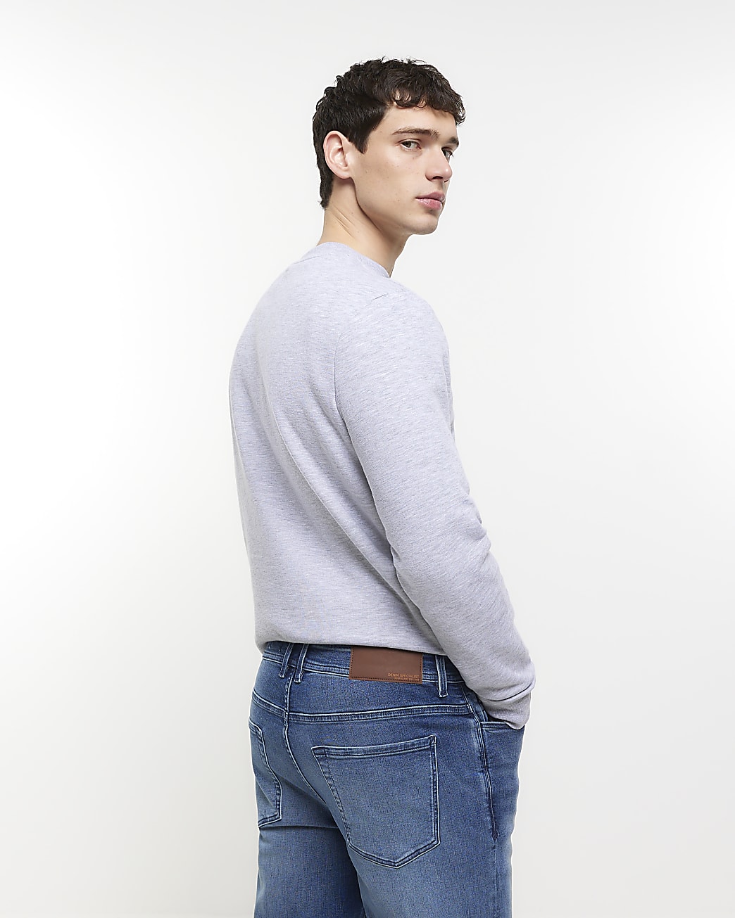 Blue skinny fit faded jeans