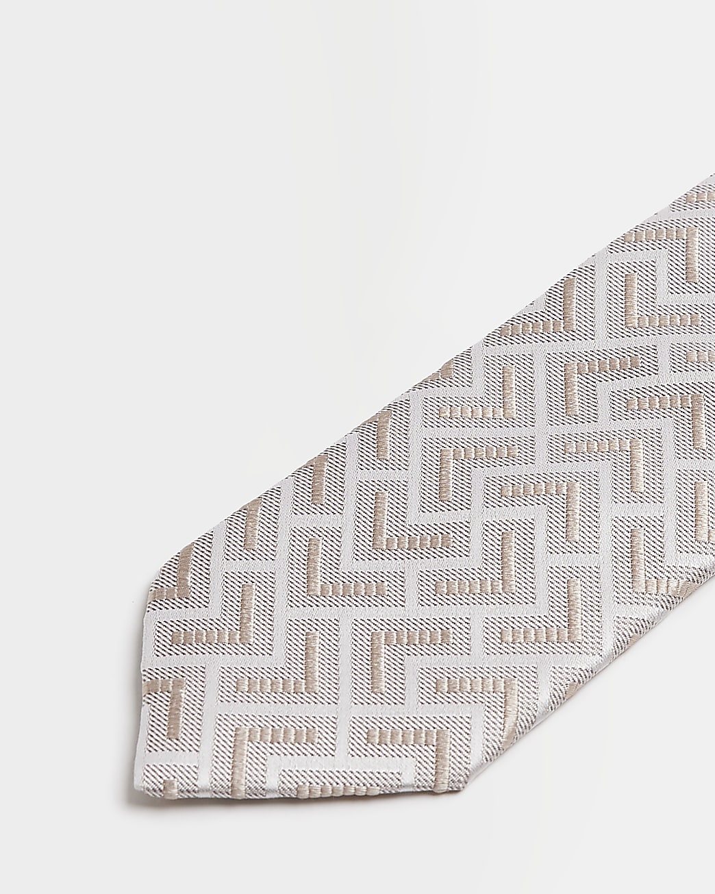 Stone monogram print Silk Tie