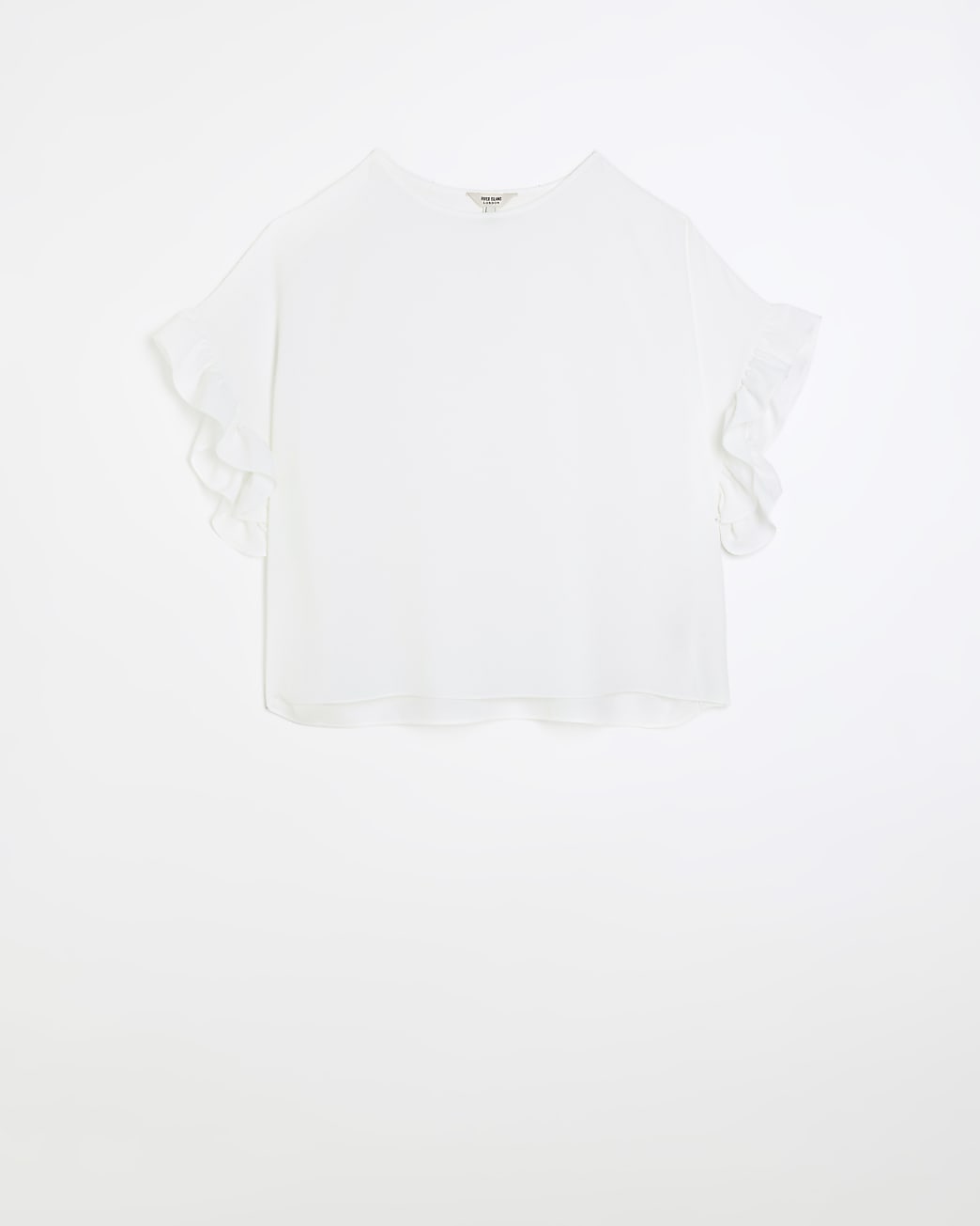 White frill sleeve t-shirt