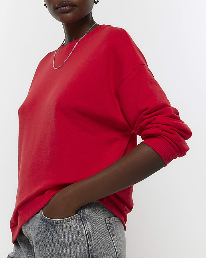 Red long sleeve sweatshirt