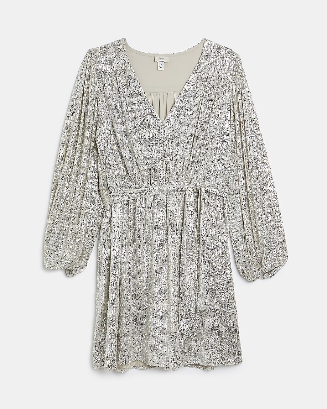 Gold sequin maternity belted mini dress