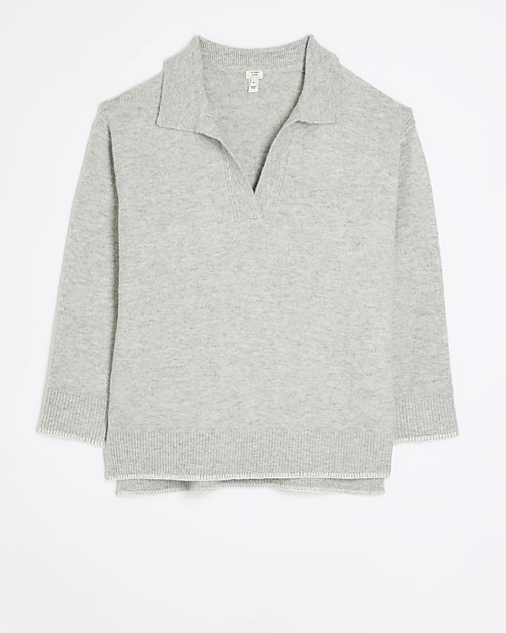 Grey collared jumper