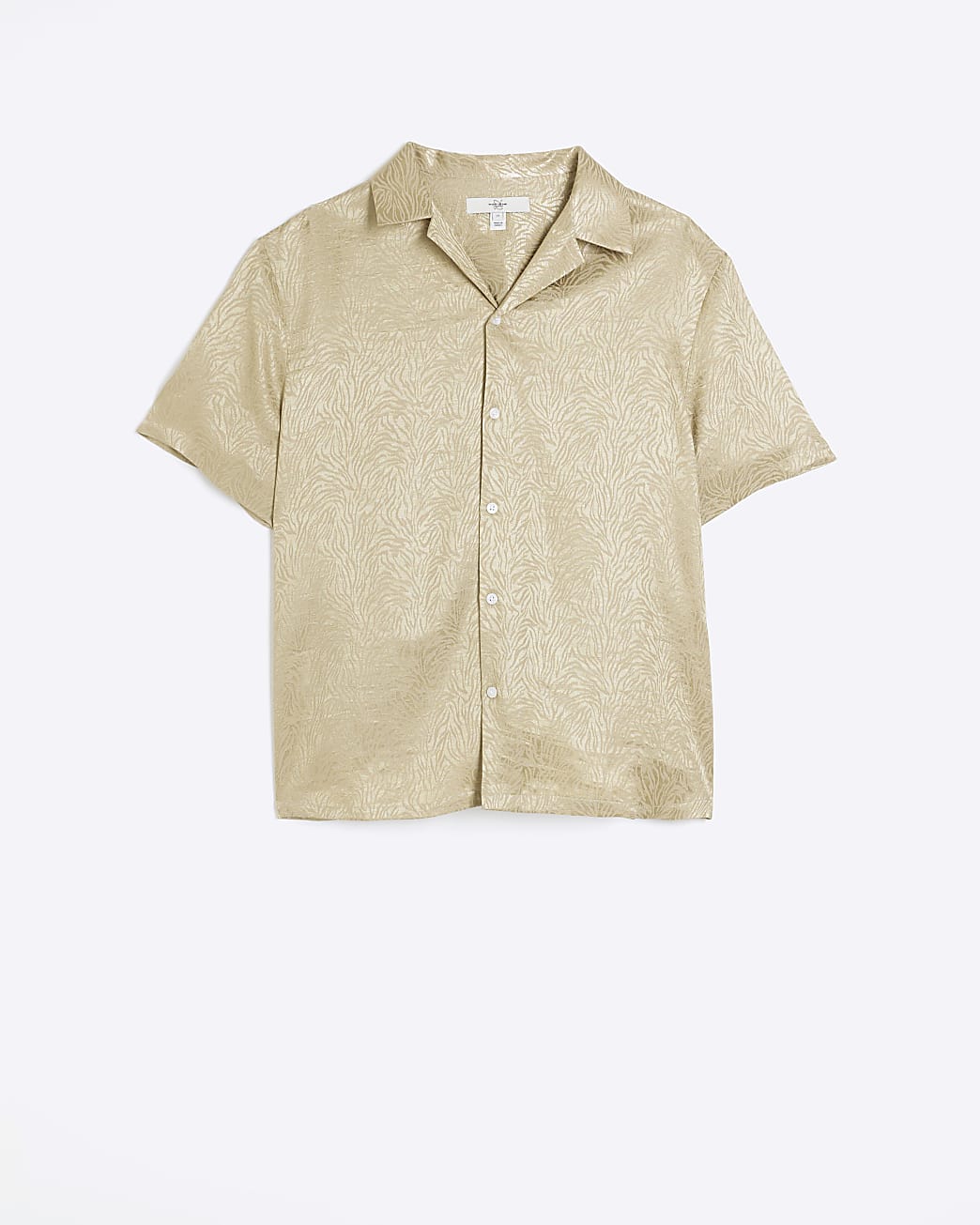 Stone regular fit jacquard revere shirt