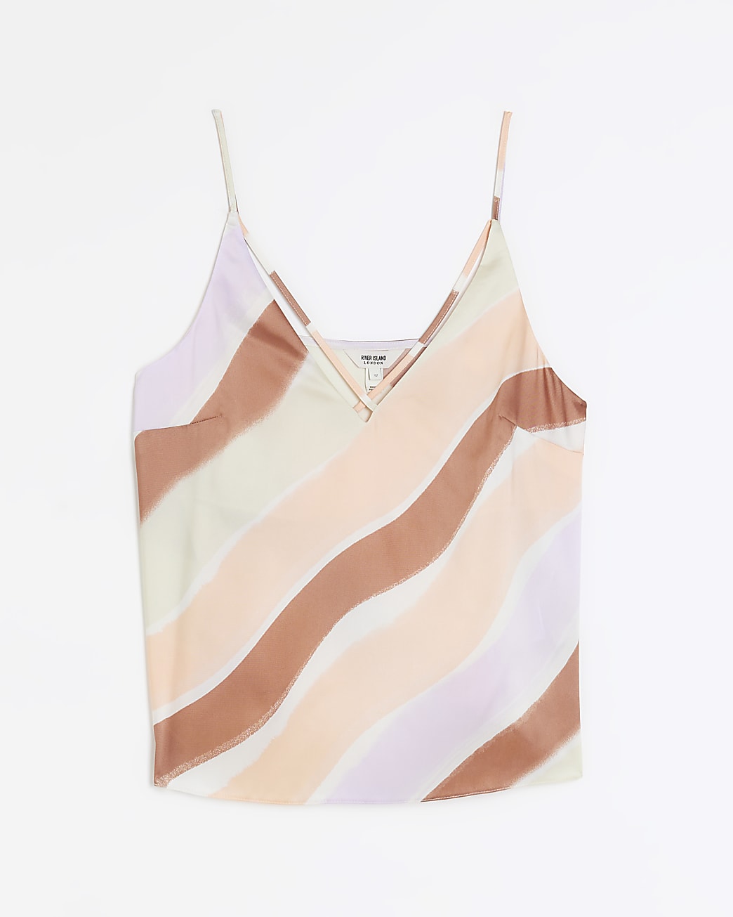 Orange stripe sleeveless cami top