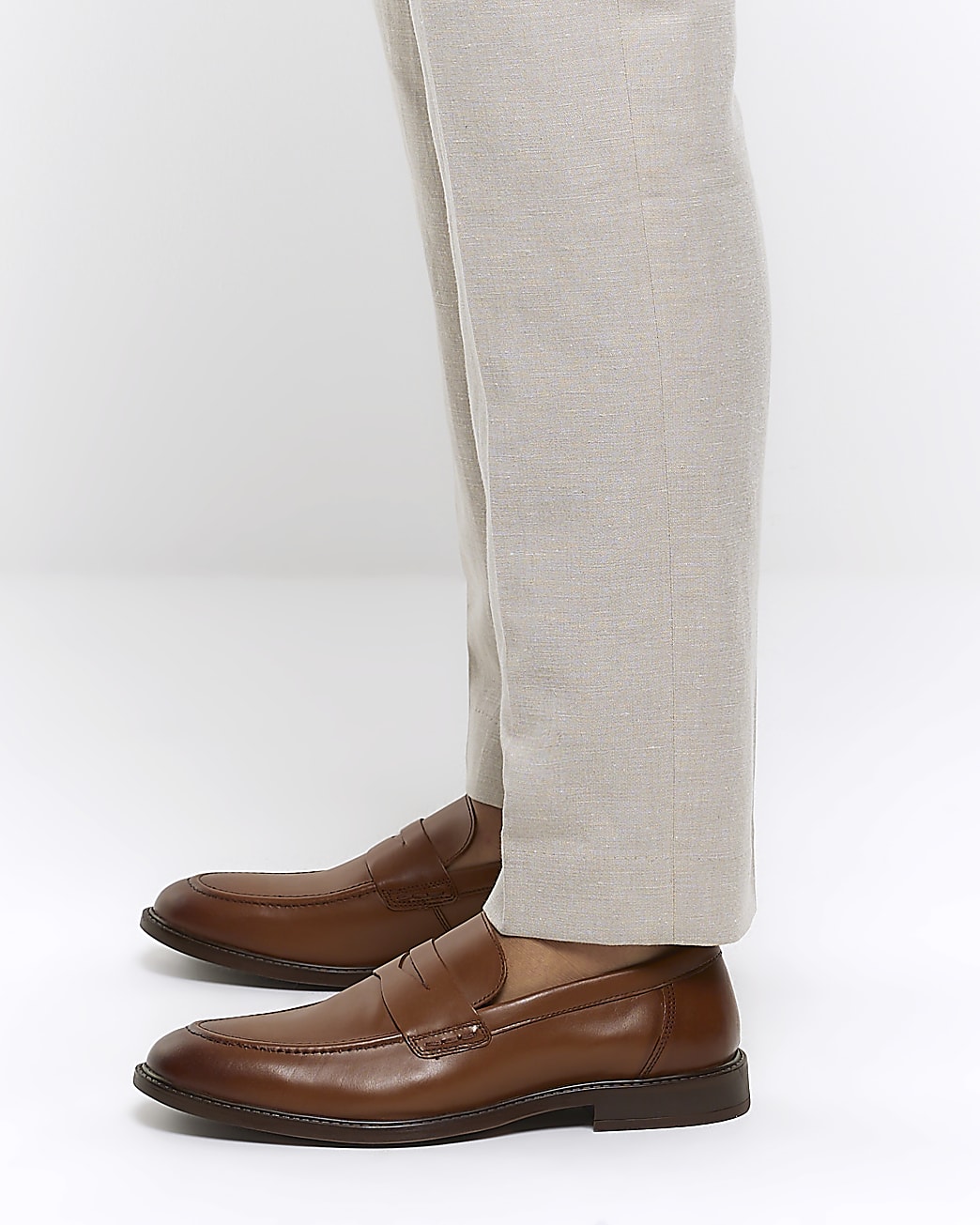 Brown Leather Penny Loafers
