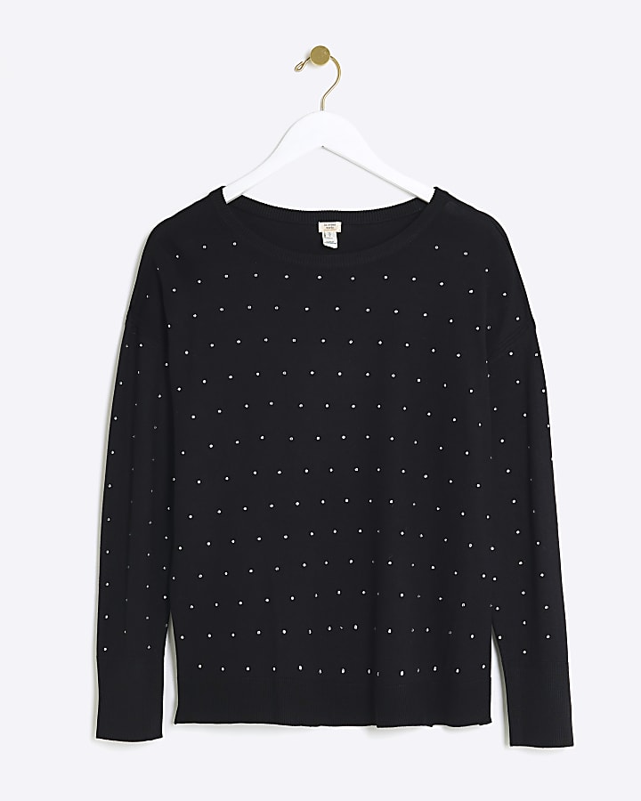 Black diamante jumper
