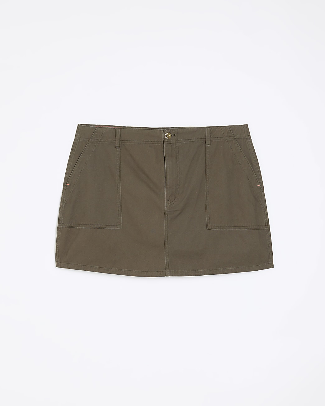 Plus khaki cargo mini skirt