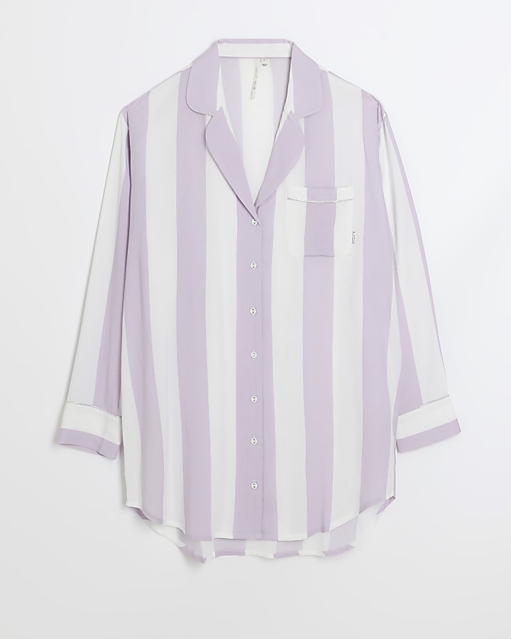 Purple stripe pyjama sleep dress