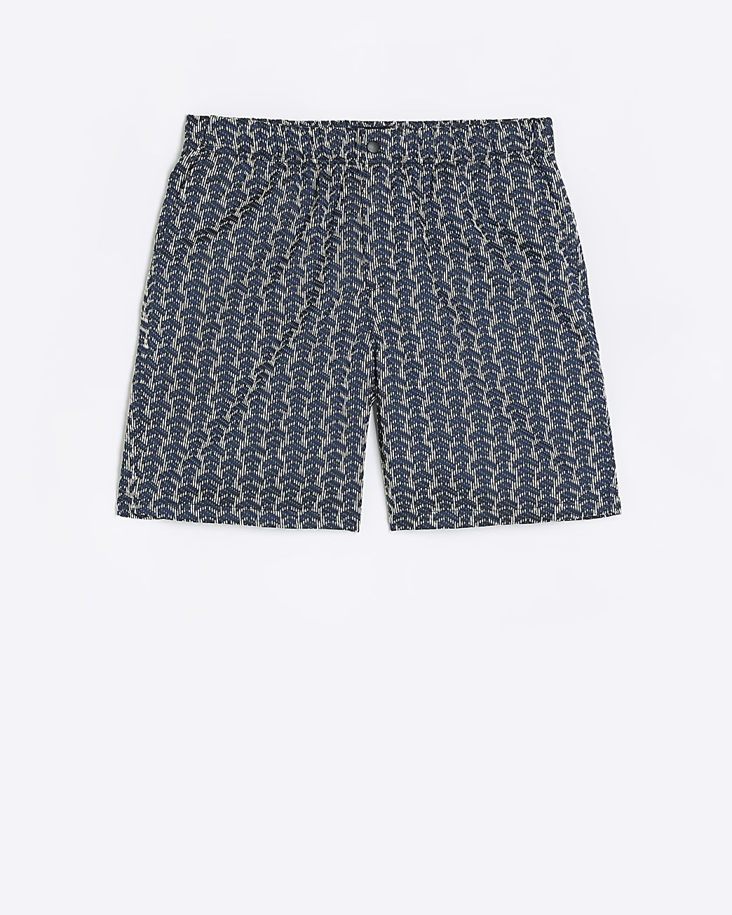 Navy regular jacquard geometric print shorts