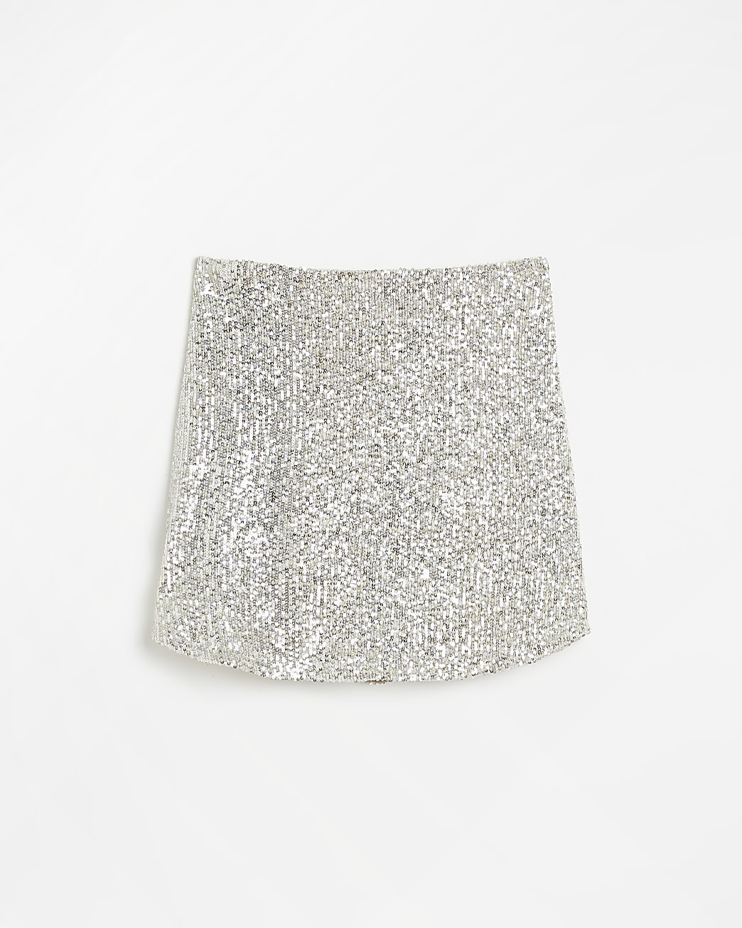 Silver sequin mini skirt