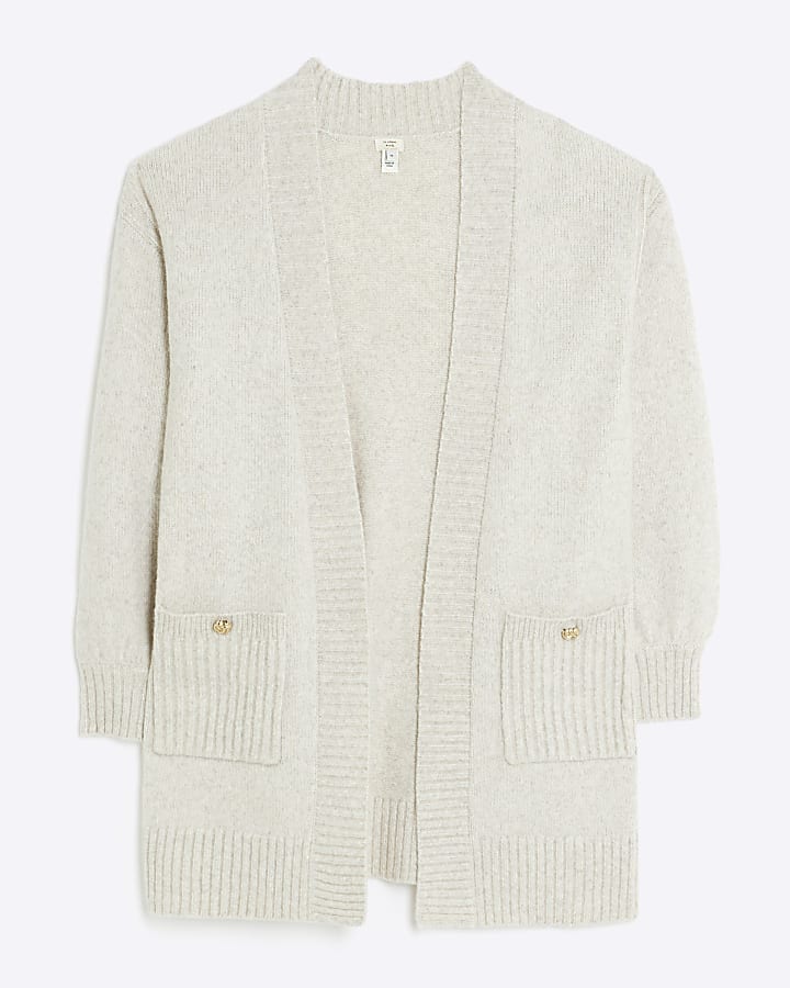 Beige knitted cardigan