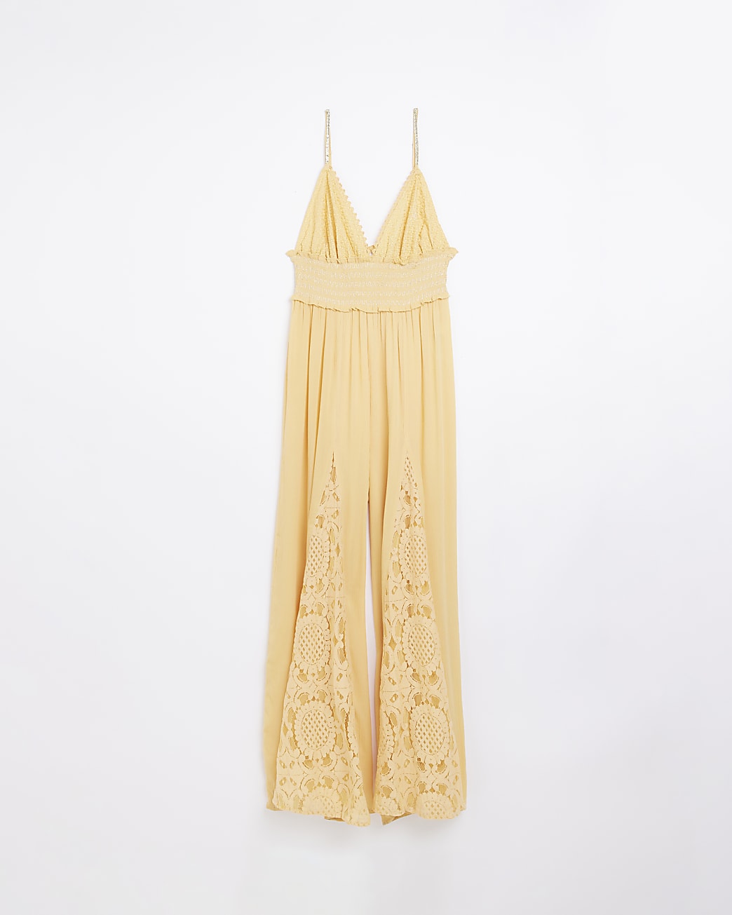 Orange lace cami maxi jumpsuit