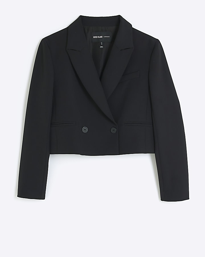 Black crop blazer