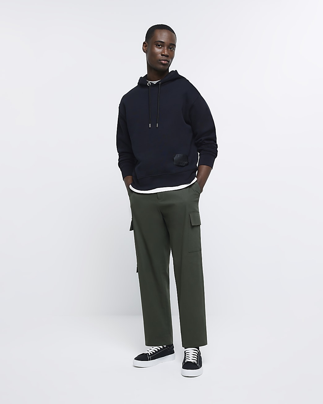 Black RI Studio Regular fit hoodie