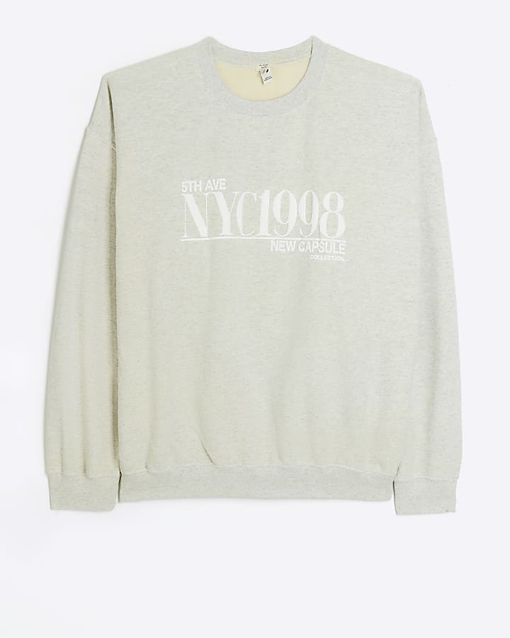 Beige graphic print sweatshirt