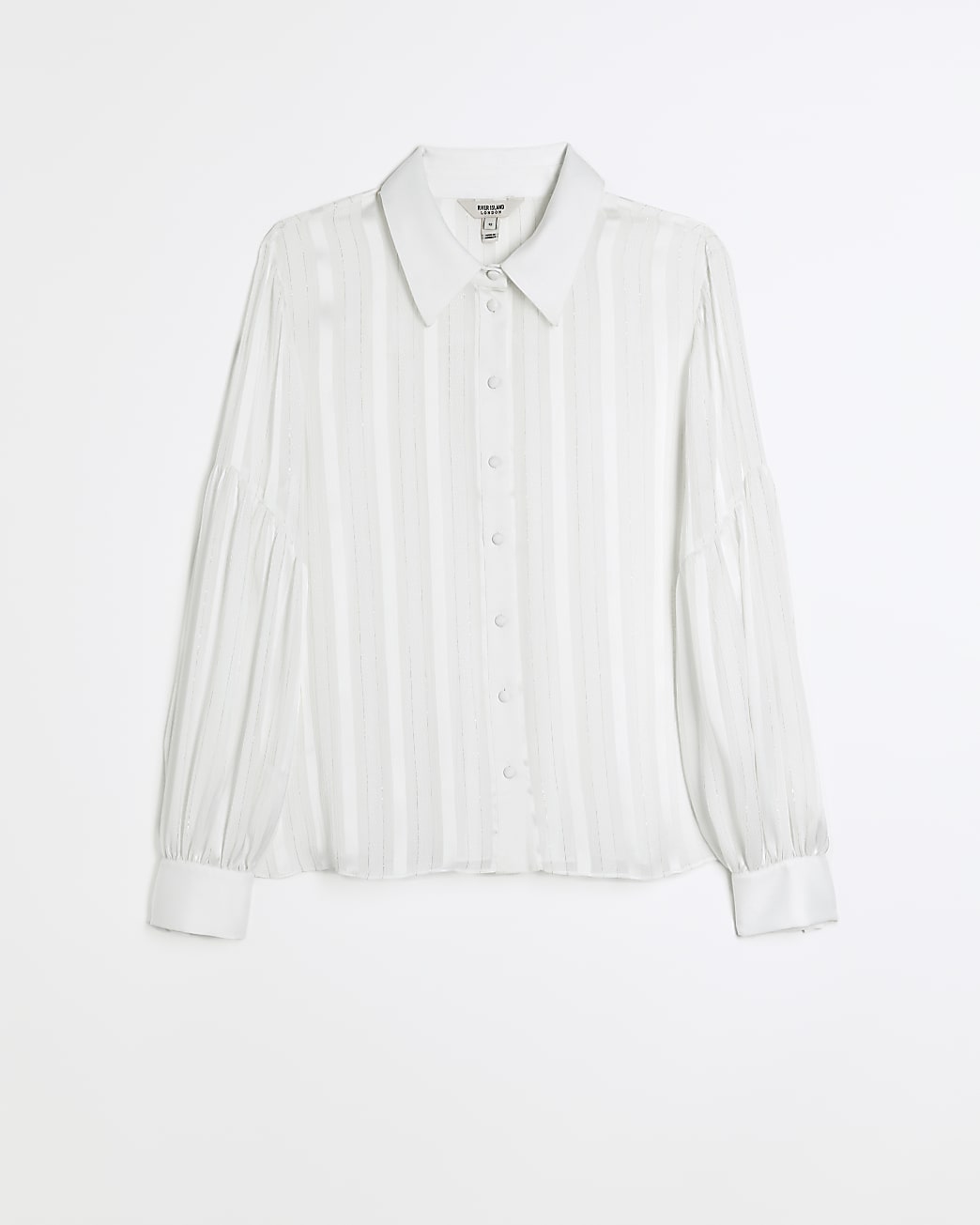 White chiffon striped shirt