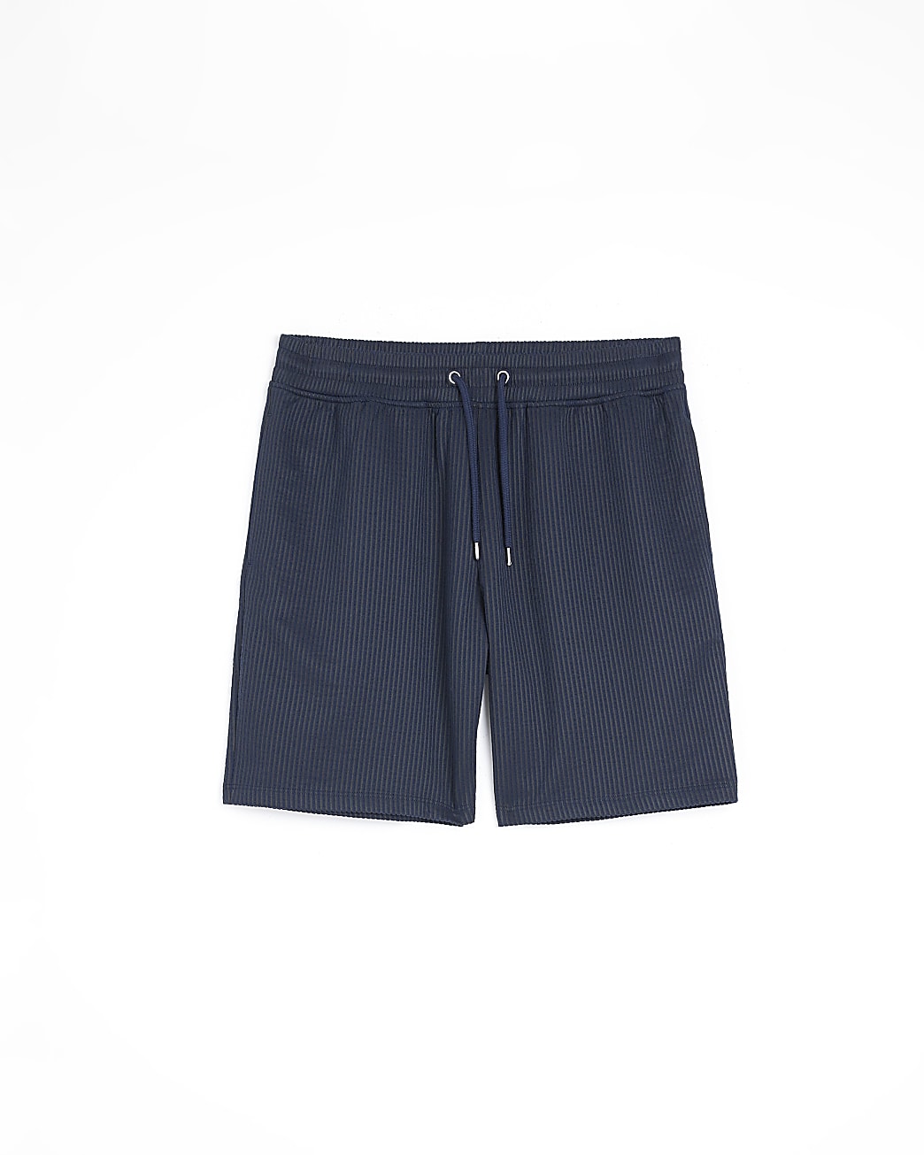 Navy slim fit plisse shorts