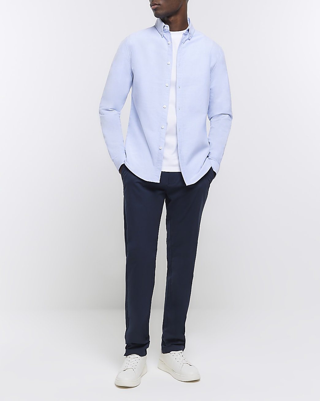 Blue slim fit multipack of 2 oxford shirts