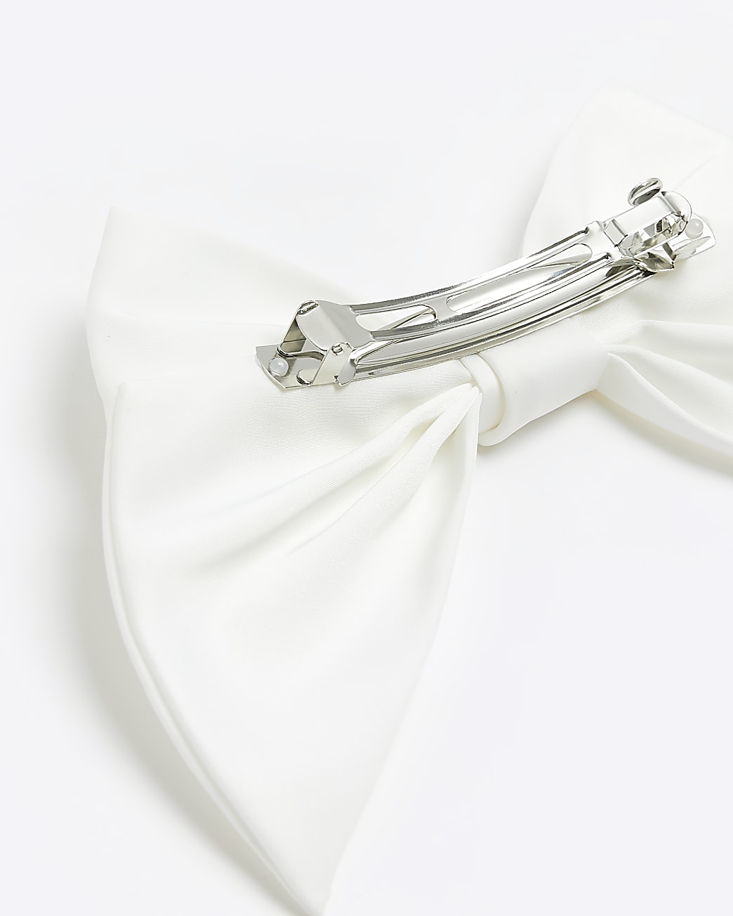 White bow hair clip