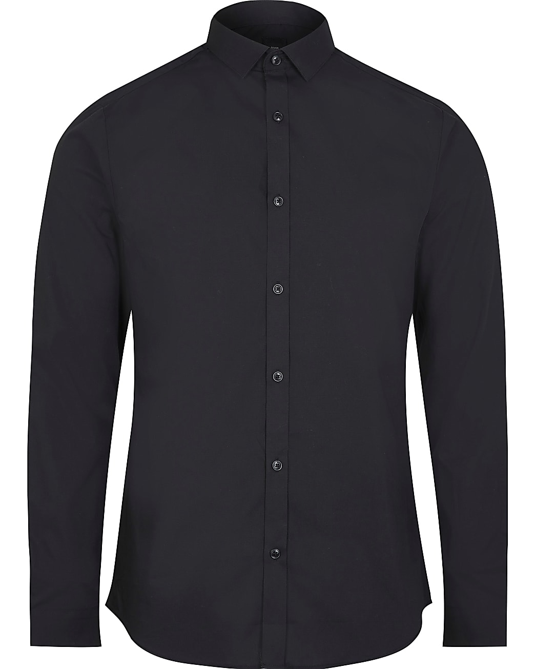 Black slim fit long sleeve shirt