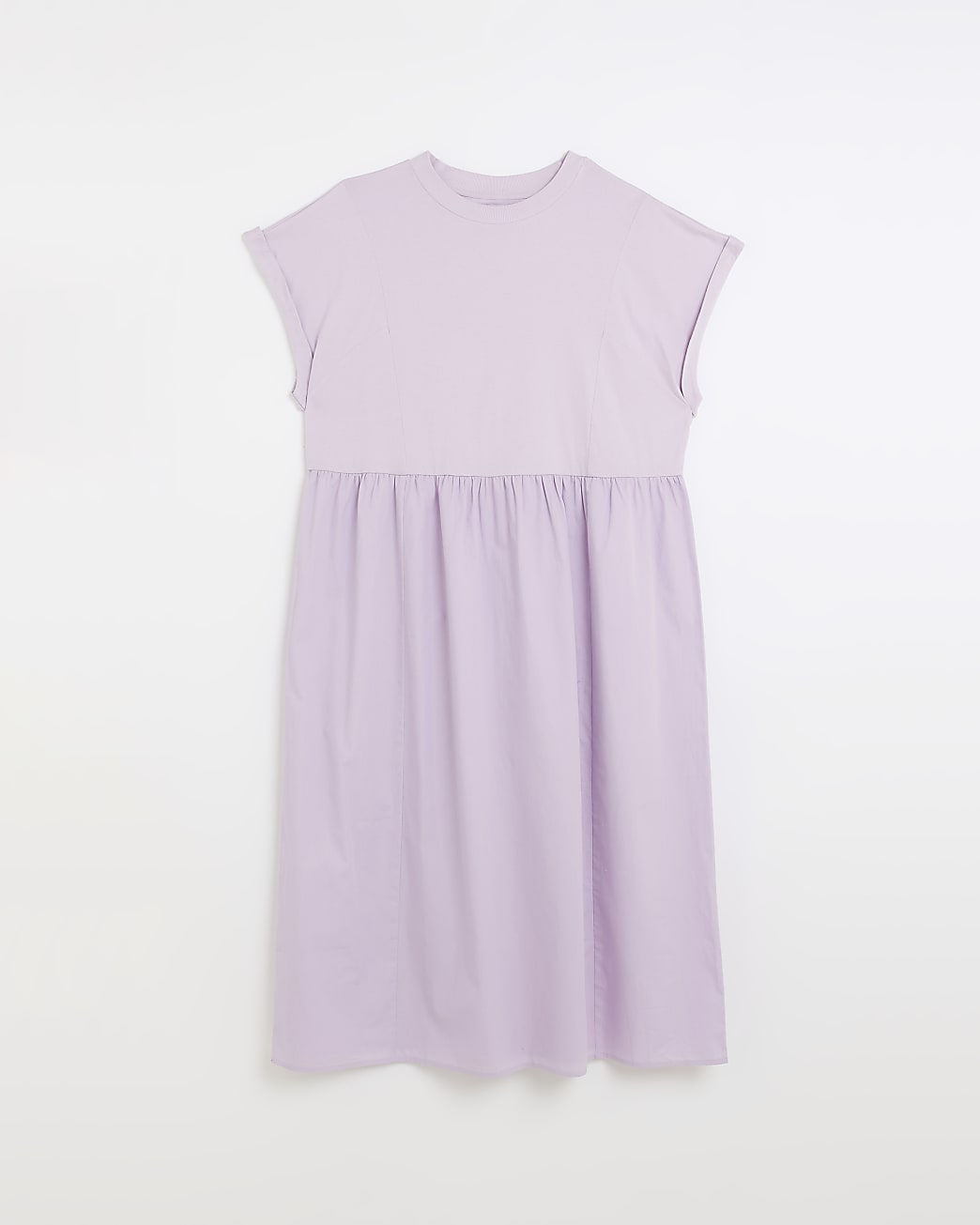 Plus purple poplin t-shirt midi dress