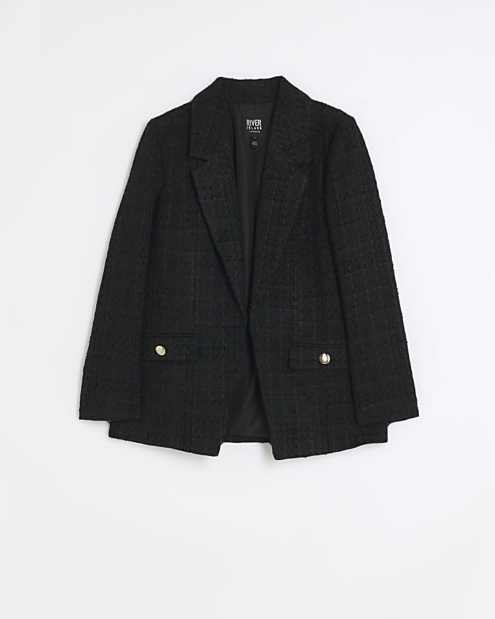 Black boucle blazer