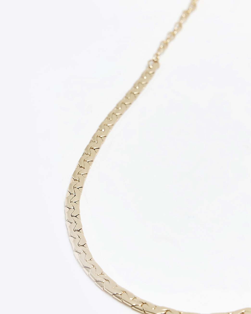 Gold flat chain necklace