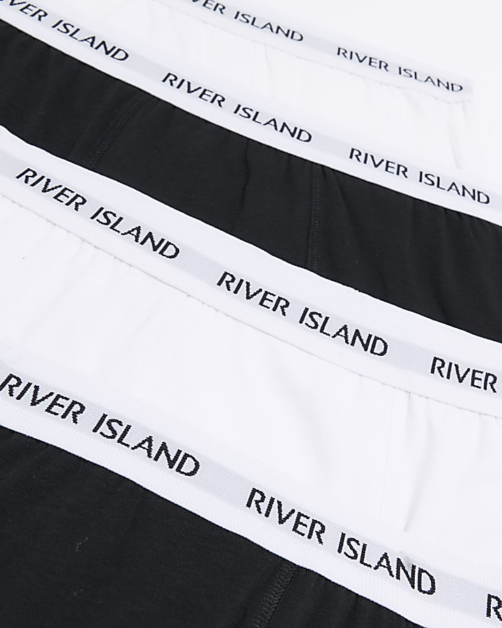 Black regular fit multipack of 4 rib trunks