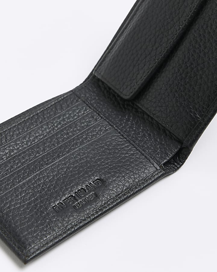 Black leather pebbled wallet